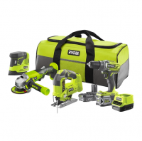 Ryobi R18CK4B-252S 18V aku štvordielna kombo sada (1x2.0Ah a 1x5.0Ah)