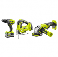 Ryobi R18CK3C-252S 18V aku 3-dielna kombo sada (1x2.0Ah a 1x5.0Ah)