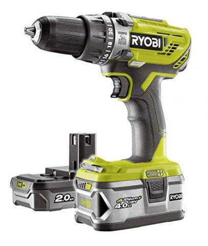 Ryobi R18PD3-242S 18V aku príklepová vŕtačka (4.0Ah a 2.0Ah)