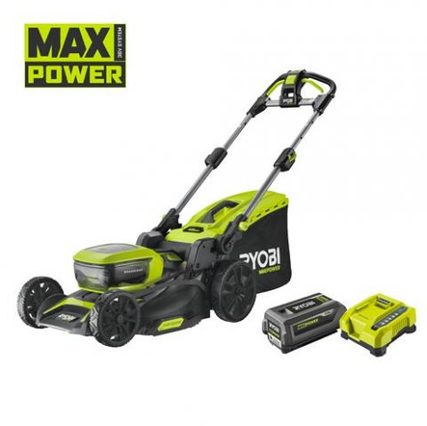 Ryobi RY36LMX46A-150 MAX POWER Bezuhlíková akumulátorová trávna kosačka, šírka záberu 46cm (1x 5.0Ah)