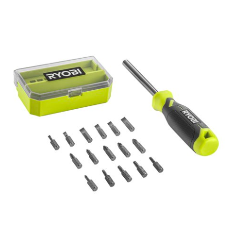 Ryobi RHSDM1701 17ks zmiešaná skrutkovacia sada s ergonomickou pogumovanou rukoväťou