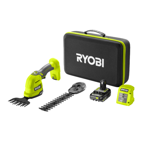 Ryobi RY18GSA-120T 18V Akumulátorové nožnice a zastrihávač na trávu a kríky (2.0Ah)