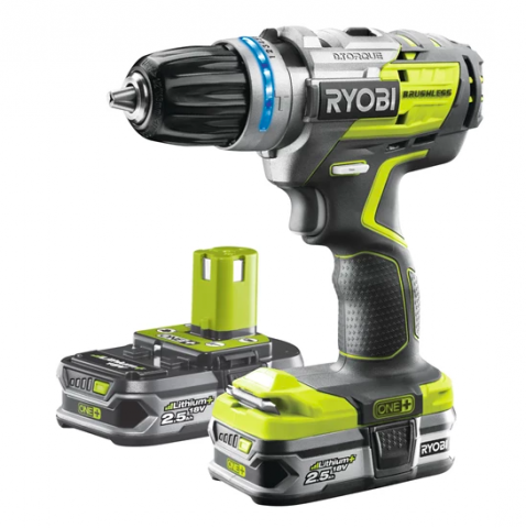 Ryobi R18PDBL-225S 18V Bezuhlíková aku príklepová vŕtačka (2x2.5Ah)