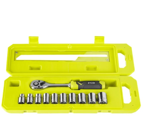 Ryobi 11-dielna 3/8” sada račne a nástrčných kľúčov