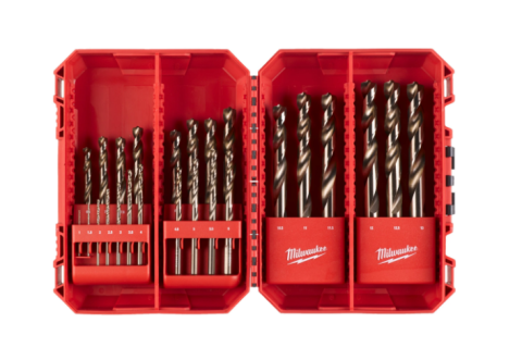 MILWAUKEE RED COBALT HSS-Ground vrtáky na kov - DIN 338 - sady